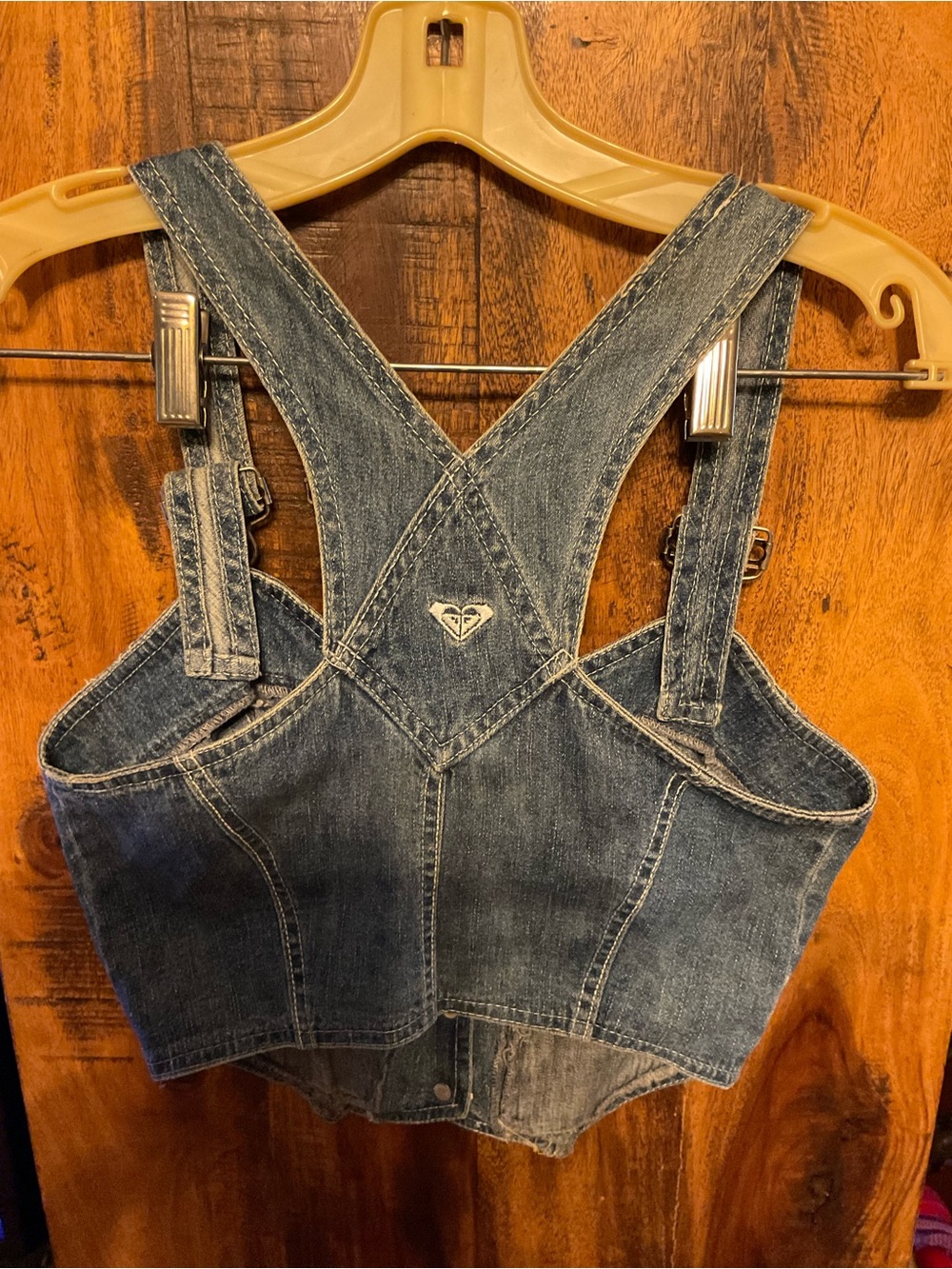 Roxy Blue Denim Overall-Style Women's Vest - Picture 6 of 8